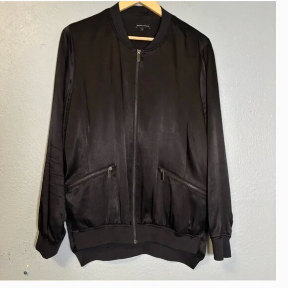 Universal Standard Carmen Satin Bomber Jacket Black 22/24 - Picture 4 of 10